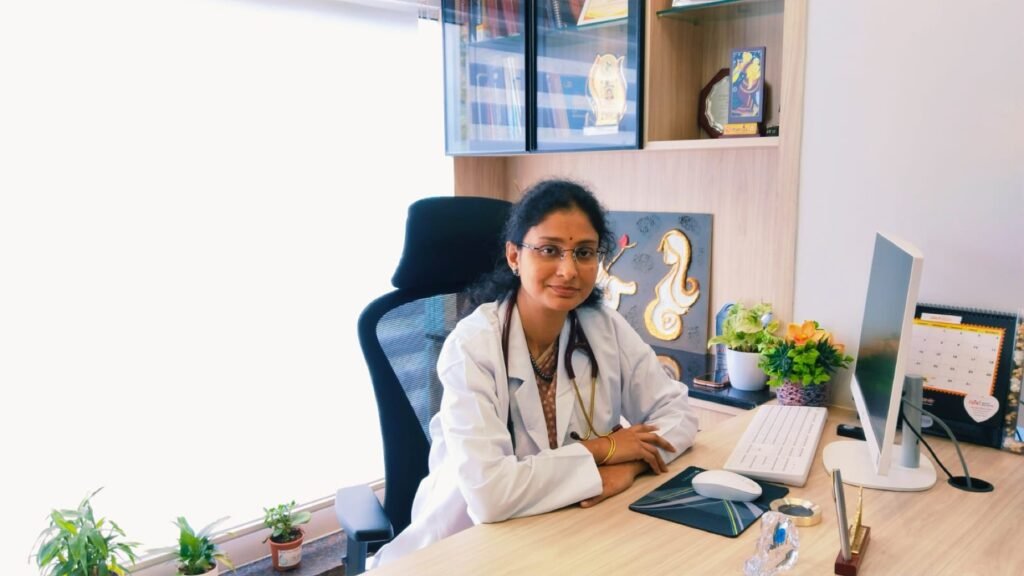 Dr. Srividya at her consulting desk